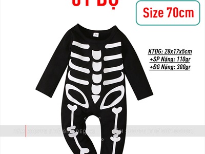 Bộ đồ hóa trang người xương trắng đen cho bé BOHOATRANG-06